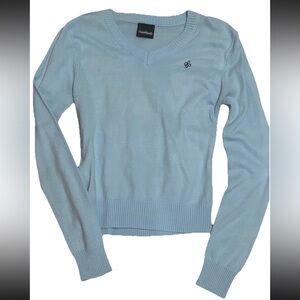 Southpole Y2K V Neck Light Sweater Top SZ. L Woman’s Fitted Acrylic Soft Trendy